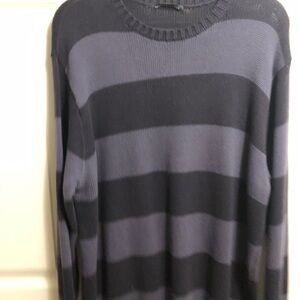 Brandy Melville Gray Crew Neck Sweater with Stripes